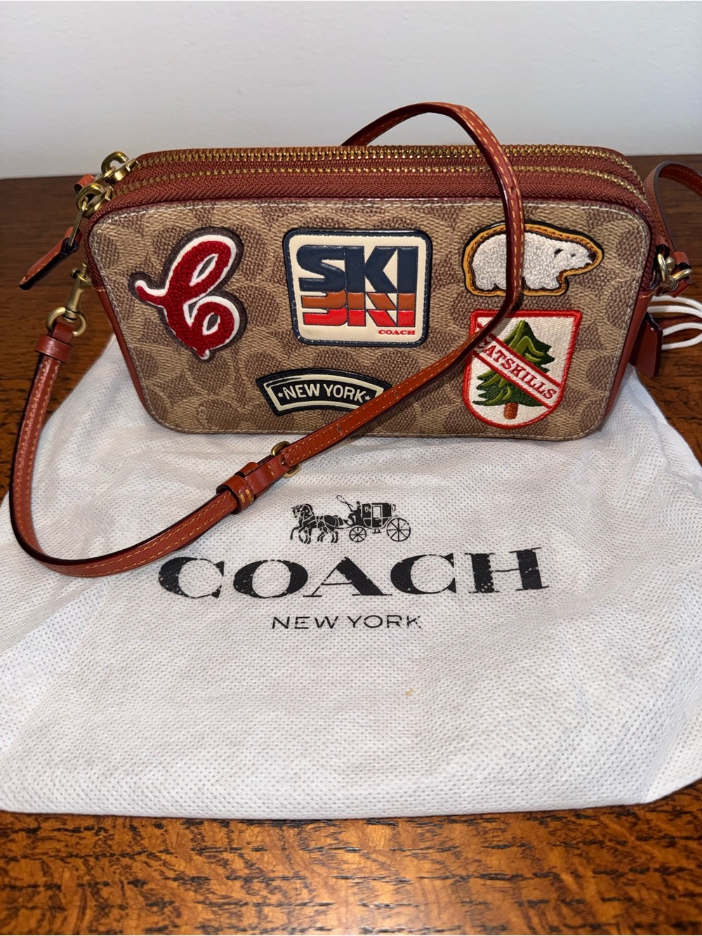Coach Kira Crossbody w/Retro Alpine Ski Patches Limited Edition RTW Ski